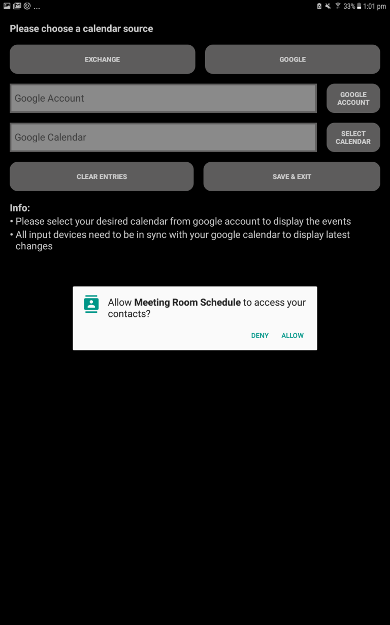 Google Calendar integration with Meeting Room Schedule