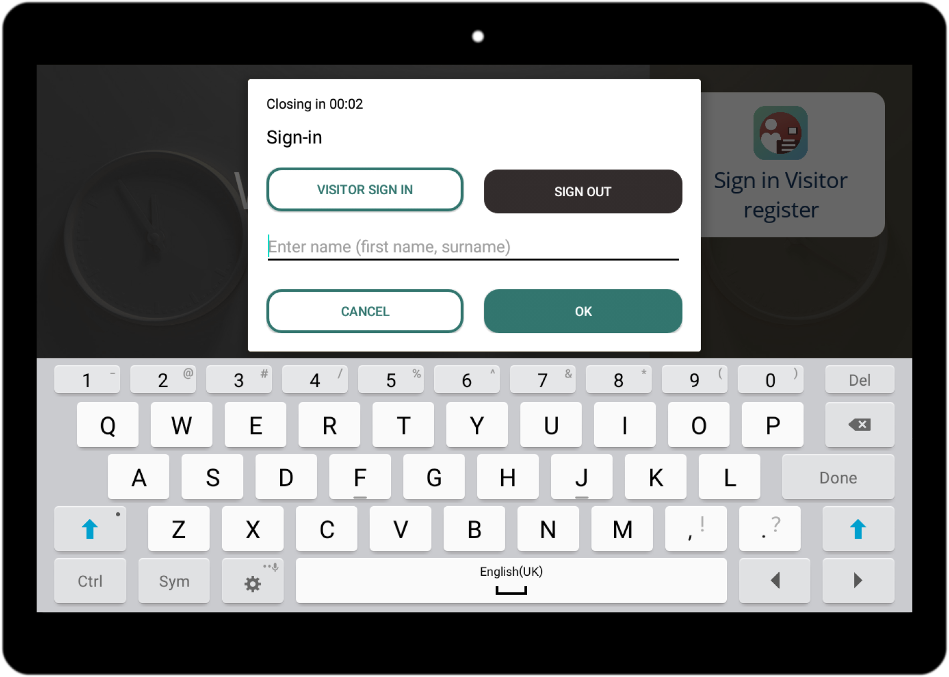 Tablet For Visitor Sign In Sign In & Visitor Register » Meeting Room Schedule
