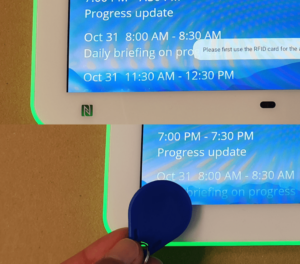 NFC Zeiterfassung an Wand-Tablet